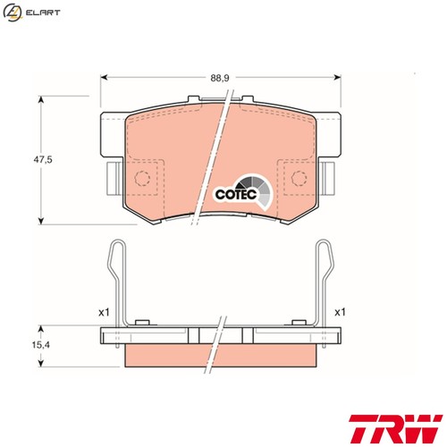 Brake pad set - pad,