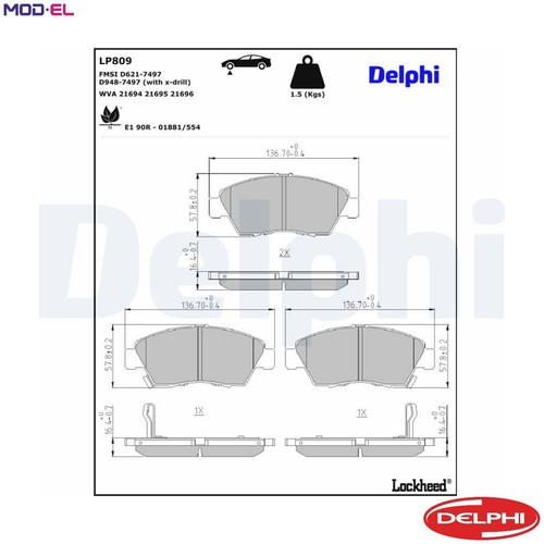 Brake pad set disc - pad,