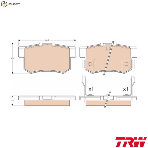 Brake pad set - pad, disc
