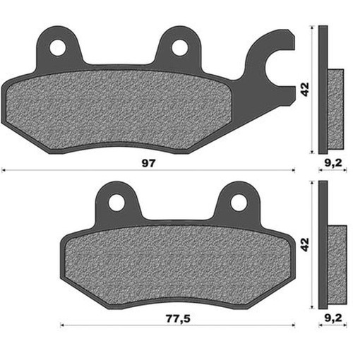 Pair organic brake pads - organic,