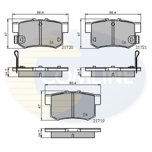 Brake pads set for - honda, civic
