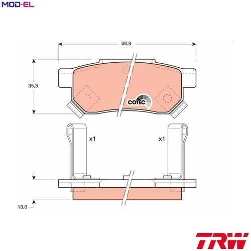 Brake pad set disc - brake,