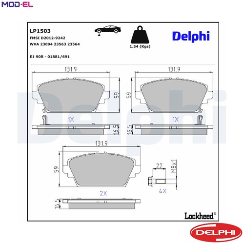 Brake pad set - pad,