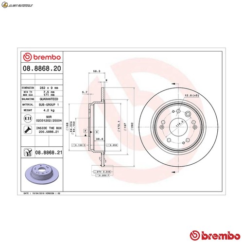 Brake discs 8868 20 - discs, for
