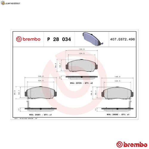 Brake pad set disc - p, 28